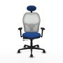 PIQUERAS Y CRESPO Silla de oficina Jorquera con mecanismo Sincro/Traslack Azul y Blanco