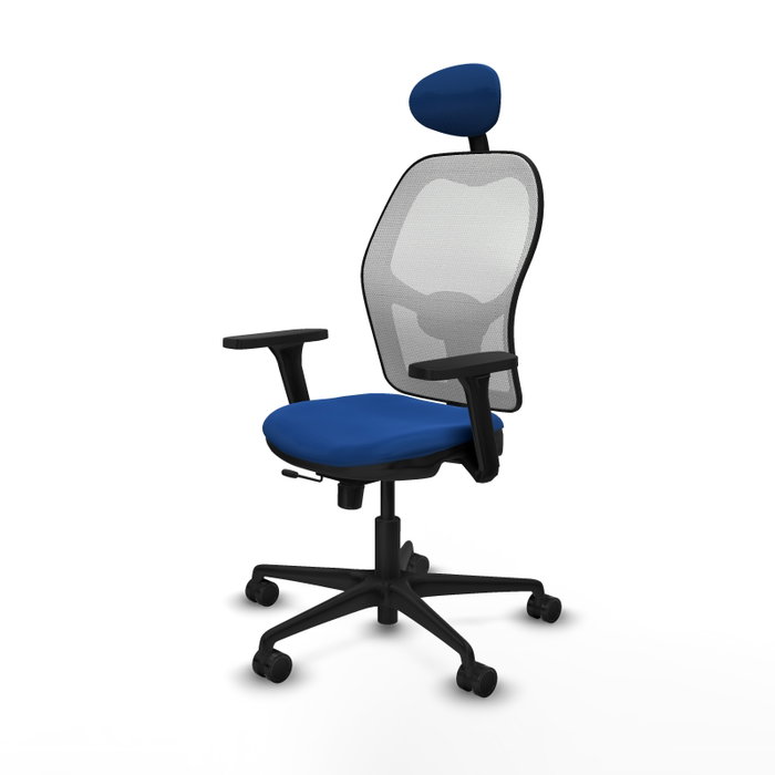 PIQUERAS Y CRESPO Silla de oficina Jorquera con mecanismo Sincro/Traslack Azul y Blanco PIQUERAS Y CRESPO Silla de oficina Jorquera con mecanismo Sincro/Traslack Azul y Blanco