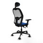 PIQUERAS Y CRESPO Silla de oficina Jorquera con mecanismo Sincro/Traslack Azul y Blanco