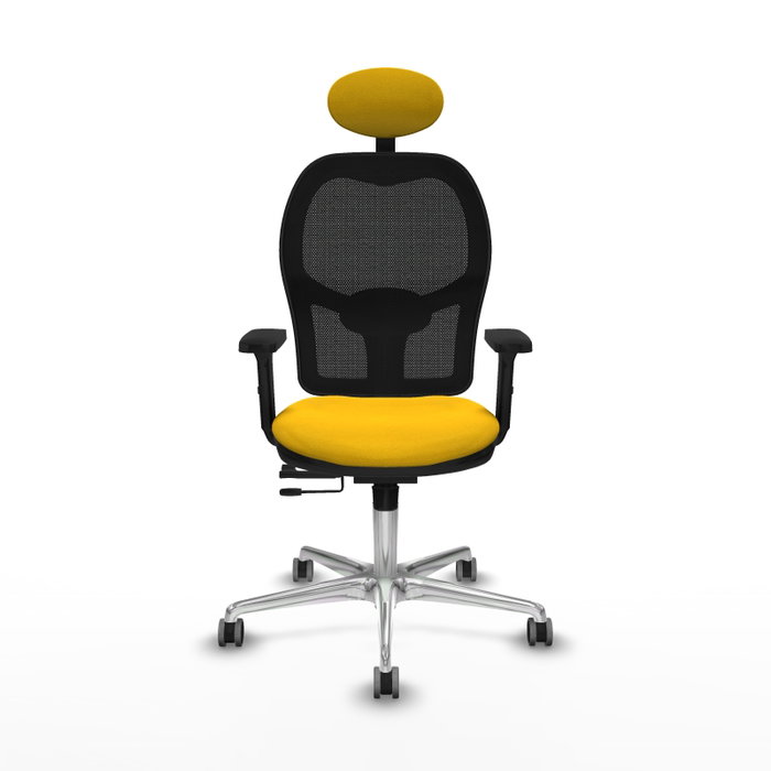 PIQUERAS Y CRESPO Silla de oficina Jorquera con mecanismo Sincro/Traslack, Amarillo y Negro