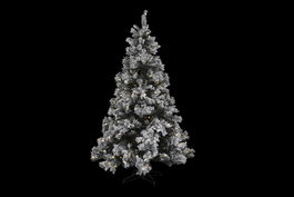 DKD Home Decor Árbol de Navidad Alpina Snow Verde Blanco 210 cm 350 LED Nevado