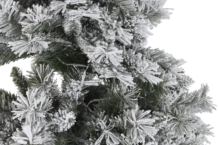 DKD Home Decor Árbol de Navidad Alpina Snow Verde Blanco 210 cm 350 LED Nevado