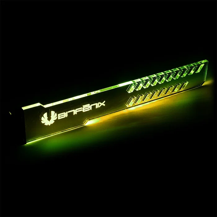 BitFenix Alchemy 3.0 Soporte de GPU Universal para Tarjeta Gráfica, Transparente con Iluminación RGB Multicolor, Conector 3-pin 5V