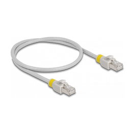 DeLOCK Cable de red RJ45 Cat.6A S/FTP con clips de colores, 0,5 m, Gris