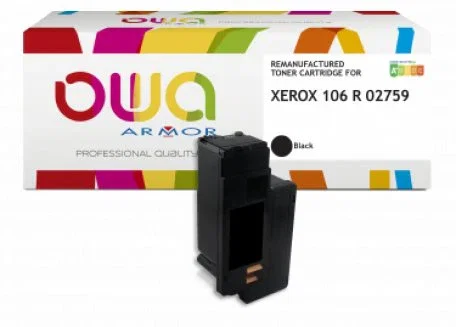 Armor 106r02759 Toner Negro Remanufacturado para Xerox Phaser 6020, WorkCentre 6025, 6020bi, 6022, 6027, WC 6025