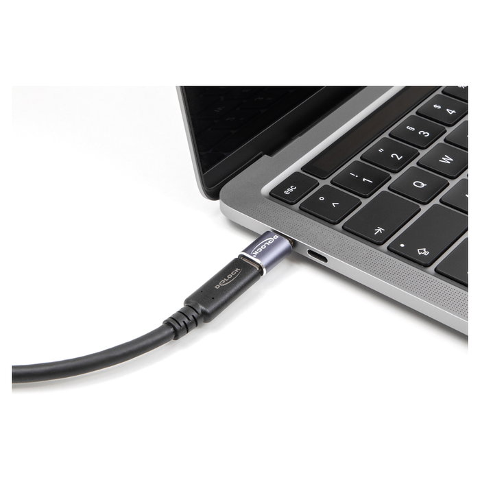 DeLOCK Adaptador USB-C 40 Gbps PD 3.1 240 W Macho a Hembra Antracita DeLOCK Adaptador USB-C 40 Gbps PD 3.1 240 W Macho a Hembra Antracita
