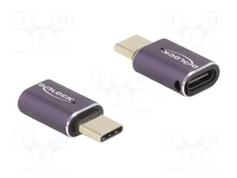 DeLOCK Adaptador USB Type-C 40 Gbps PD 3.1 240 W Macho a Hembra 8K Antracita