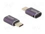 DeLOCK Adaptador USB Type-C 40 Gbps PD 3.1 240 W Macho a Hembra 8K Antracita