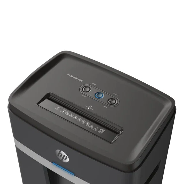 HP Pro Shredder 18CC Destructora de Papel Corte en Partículas 4 mm, 18 Hojas, 25 L, P-5, Negro