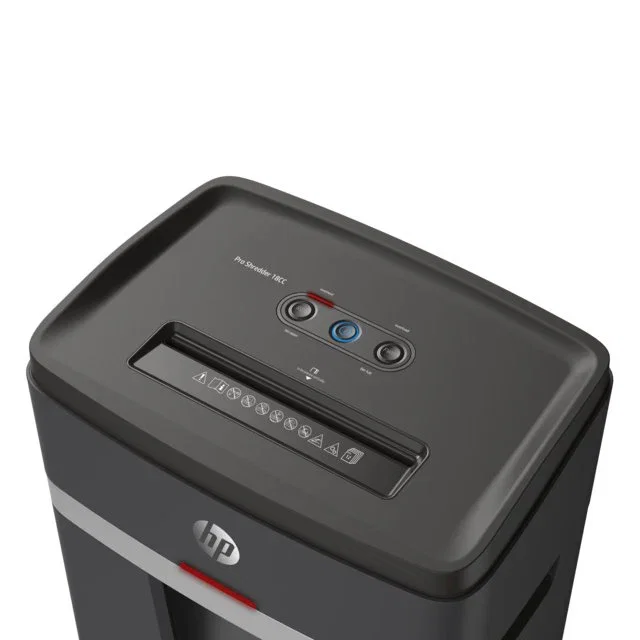 HP Pro Shredder 18CC Destructora de Papel Corte en Partículas 4 mm, 18 Hojas, 25 L, P-5, Negro
