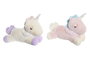 DKD Home Decor Peluche Unicornio Surtido de 2 Unidades en Rosa Palo y Amarillo