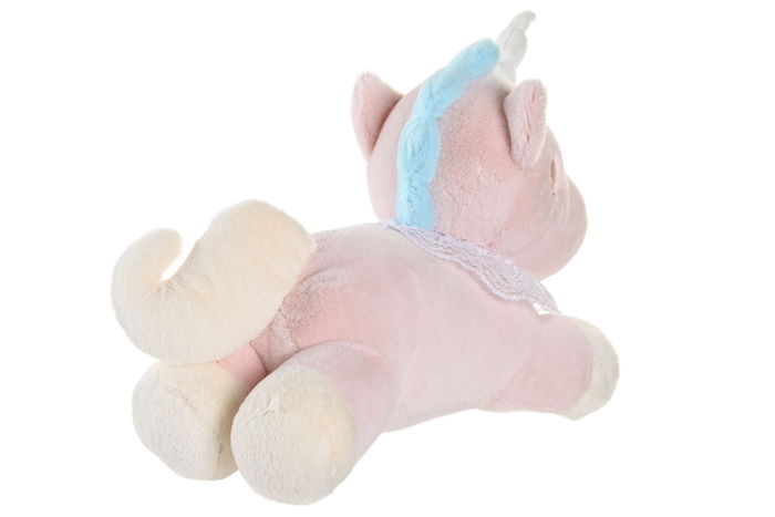 DKD Home Decor Peluche Unicornio Rosa Palo y Amarillo Poliester 12 x 18 x 33 cm (4 Unidades)