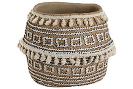 DKD Home Decor Macetero Tropical Marron Beige Cemento 34 x 34 x 26 cm