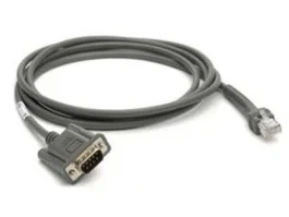 Zebra CBA-R08-S07ZBR Cable de Serie RS232 DB9 Macho-Macho 2,13 m Gris para Impresora DS9908