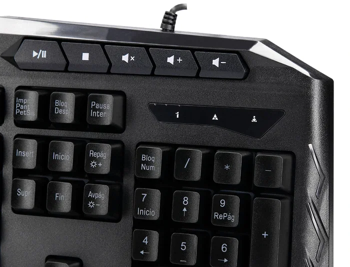 Q-connect Set Teclado y Ratón con Cable, Iluminación LED, Color Negro