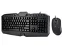 Q-connect Set Teclado y Ratón con Cable, Iluminación LED, Color Negro
