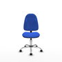 Silla de oficina Algarra con mecanismo Contacto permanente básico tapizada con Tela color Azul. Equipada con Base cromada, Sin brazos y Ruedas de nailon 50 mm