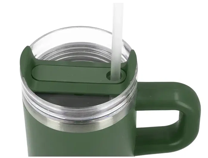 Antartik Taza térmica Antartik Pulse con asa y pajita, 570 ml, verde militar Antartik Taza térmica Antartik Pulse con asa y pajita, 570 ml, verde militar