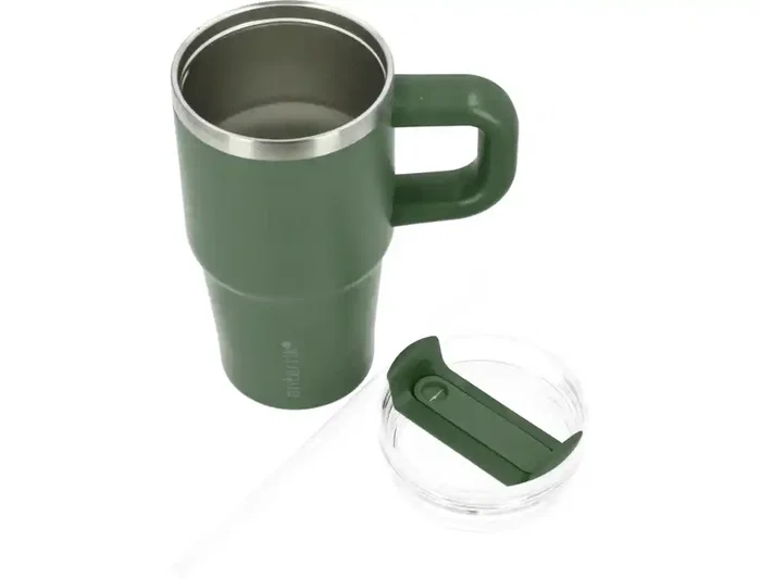 Antartik Taza térmica Antartik Pulse con asa y pajita, 570 ml, verde militar Antartik Taza térmica Antartik Pulse con asa y pajita, 570 ml, verde militar