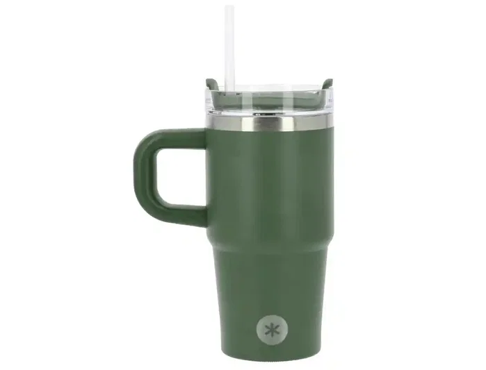 Antartik Taza térmica Antartik Pulse con asa y pajita, 570 ml, verde militar Antartik Taza térmica Antartik Pulse con asa y pajita, 570 ml, verde militar