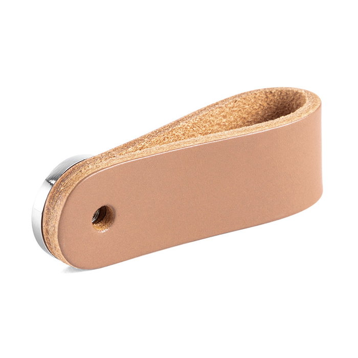 VIEFE Tirador Colgante Piel Modelo Flexa 22x70 Acabado Beige - Negro Distancia Agujero 22x70