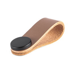 VIEFE Tirador Colgante Piel Modelo Flexa 22x70 Acabado Beige - Negro Distancia Agujero 22x70