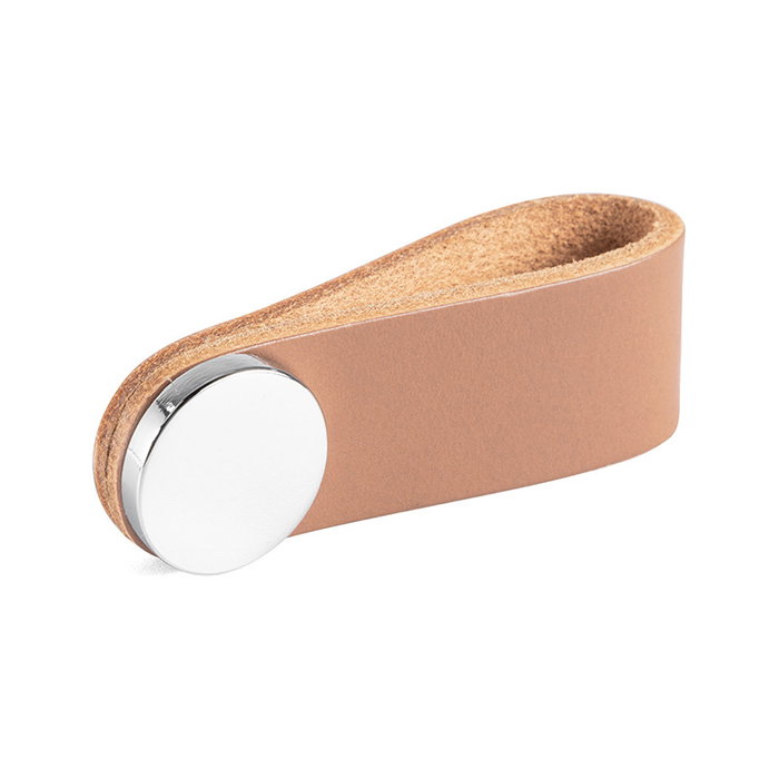 VIEFE Tirador Colgante Piel Modelo Flexa 22x70 Acabado Beige - Negro Distancia Agujero 22x70