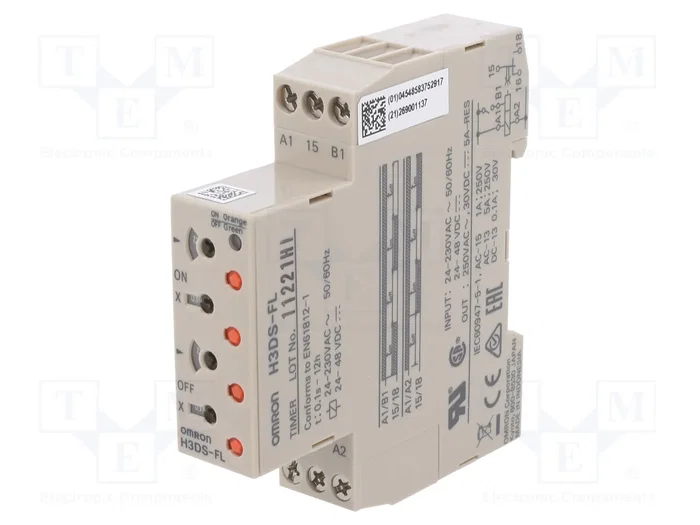 OMRON H3DS-FL Relé de tiempo SPDT 250VAC/5A 24-230VAC OMRON H3DS-FL Relé de tiempo SPDT 250VAC/5A 24-230VAC