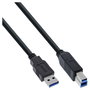 InLine 35305 Cable USB 3.0 A a B Negro 0,5 m