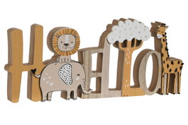 DKD Home Decor Decoración MDF Hello Multicolor Animales