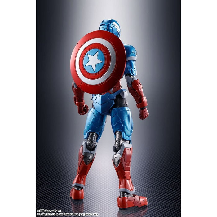 Tamashii Nations Figura Marvel Tech On Avengers Capitán América Edición Eiichi Shimizu 15.5cm S.H.Figuarts Collaboration Tamashii Nations Figura Marvel Tech On Avengers Capitán América Edición Eiichi Shimizu 15.5cm S.H.Figuarts Collaboration