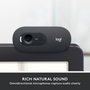 Logitech C505 Webcam HD 720p/30fps con Micrófono Omnidireccional, Campo de Visión 60°, Clip Universal y Cable USB Largo - Videollamadas Nítidas