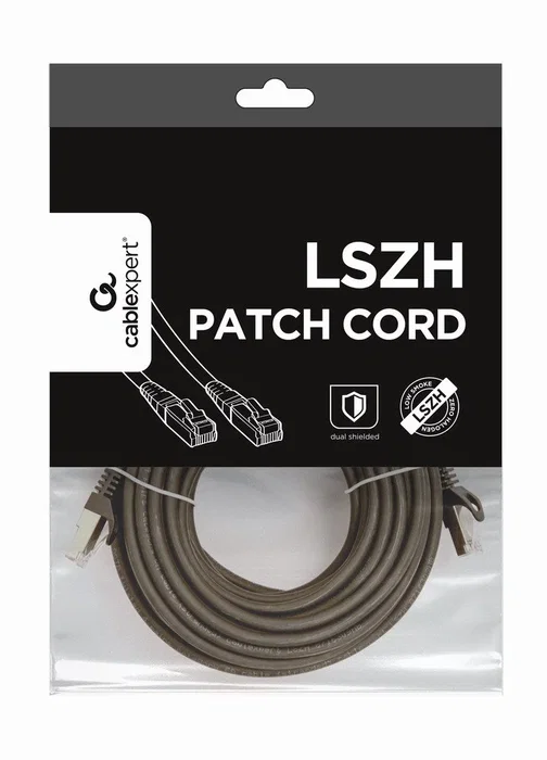 Gembird PP6A-LSZHCU-BK-10M Cable de Red Ethernet 10 metros Negro Cat6a S/FTP (S-STP) Blindado LSZH, Conectores RJ45 Macho Chapados en Oro