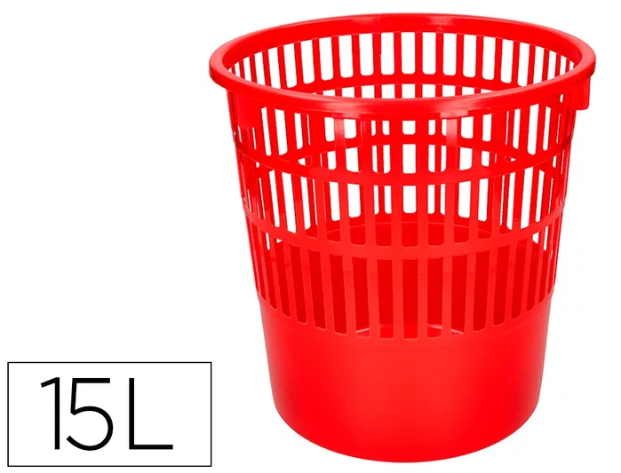 Q-connect Papelera Rejilla Plástico 15 Litros Rojo 285x290 mm Q-connect Papelera Rejilla Plástico 15 Litros Rojo 285x290 mm
