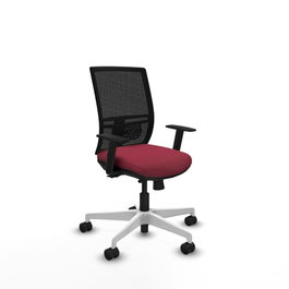 PIQUERAS Y CRESPO Silla de oficina Yunquera con mecanismo Sincro/Traslack, Granate y Negro