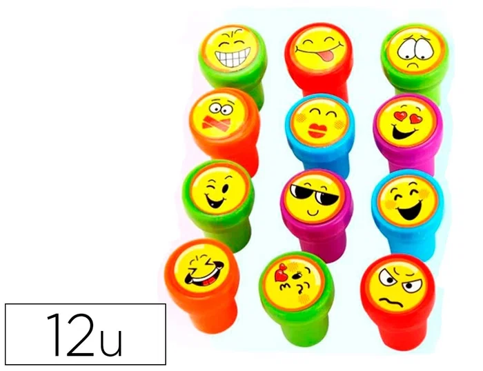 X'stamper Sello Emoticono Uso Escolar con Expositor de 12 Unidades Surtidas X'stamper Sello Emoticono Uso Escolar con Expositor de 12 Unidades Surtidas