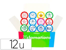 X'stamper Sello Emoticono Uso Escolar Expositor de 12 Unidades Surtidas