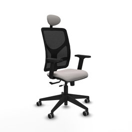 PIQUERAS Y CRESPO Silla de oficina Motilla con mecanismo Sincro/Traslack Blanco y Negro