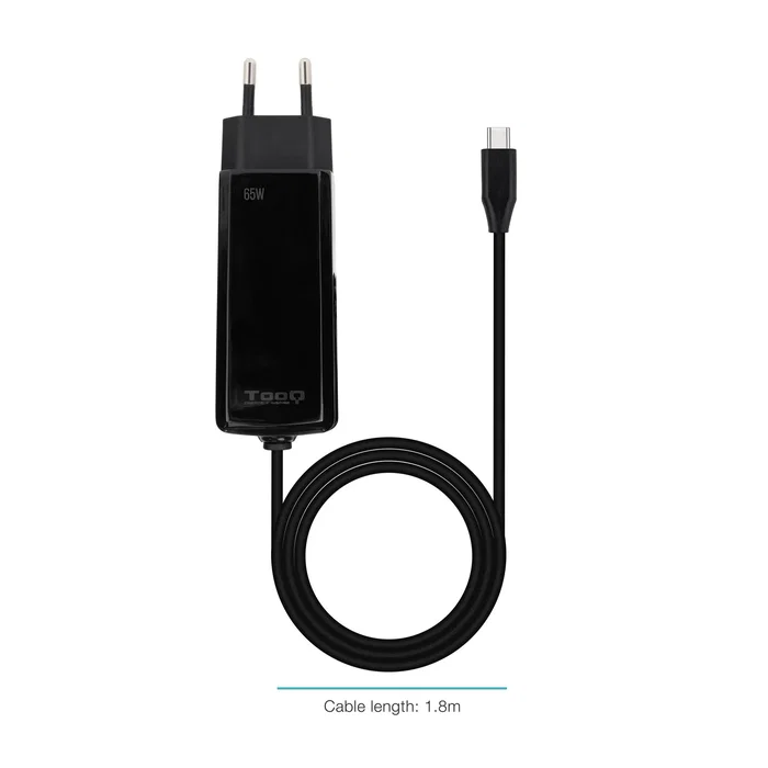 Tooq Cargador Portátil GaN USB-C PD 65W TQLC-USBCGAN65PD-C Negro