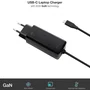 Tooq Cargador GaN USB-C 65W TQLC-USBCGAN65PD-C para Portátil, Automático 5-20V, Negro, 1.8m Cable