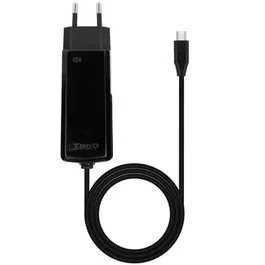 Tooq Cargador GaN USB-C 65W TQLC-USBCGAN65PD-C para Portátil, Automático 5-20V, Negro, 1.8m Cable