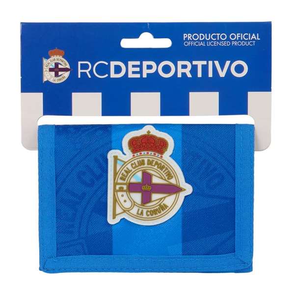 Cartera R. C. Deportivo de La Coruña Azul 12.5 x 9.5 x 1 cm
