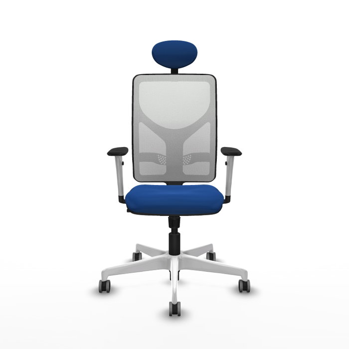 PIQUERAS Y CRESPO Silla de oficina Motilla con mecanismo Sincro, Azul y Blanco