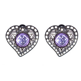 Lotus Pendientes de Plata de Ley con Circonita Gris