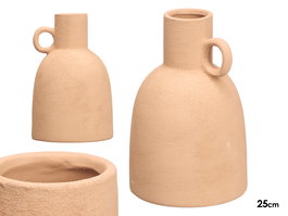 Giftdecor - Jarron Tinaja de Cerámica, Color Marrón Tierra, 26 cm de Alto x 16.8 cm de Ancho, Diámetro de Boca 5.5 cm (Set de 6)