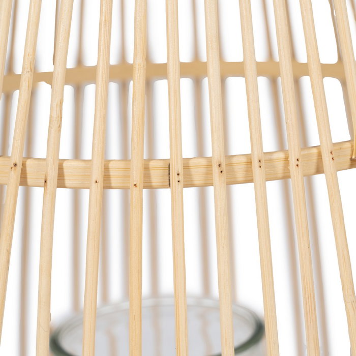 Farol Portavelas Natural Bambú 35 X 35 X 66 cm