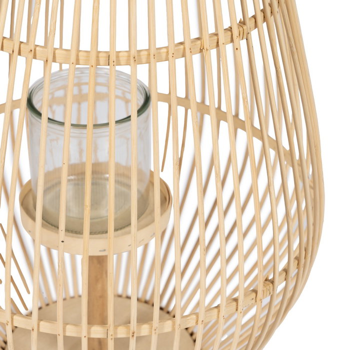 Farol Portavelas Natural Bambú 35 X 35 X 66 cm