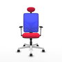 PIQUERAS Y CRESPO Silla de oficina Motilla con mecanismo Sincro, Rojo y Azul