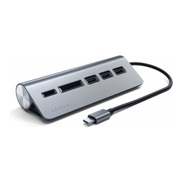 Satechi Type-C Aluminum USB Hub & Card Reader, Space Grau, ST-TCHCRM