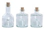 DKD Home Decor Set de 3 Aceiteras y Vinagreras de Vidrio Reciclado